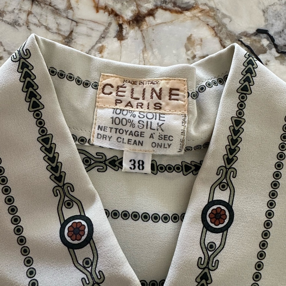 Vintage Celine Silk Blouse with classic Design
